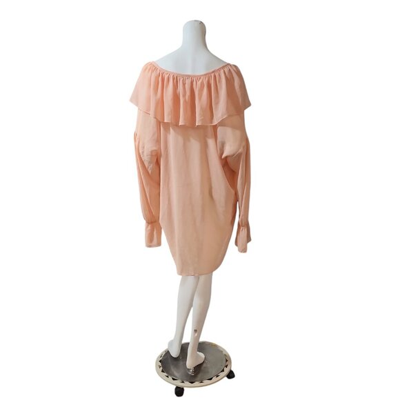 Vintage 1980's Victoria's Secret Gold Label Semi-Sheer Peachy-Pink Lingerie Top - Picture 3 of 4